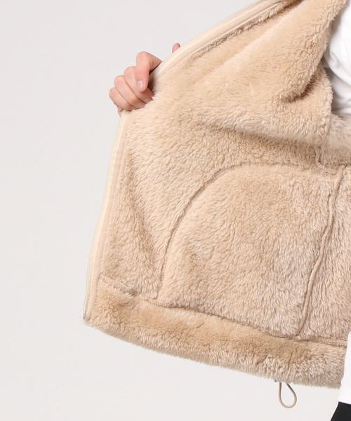 WEGO（ウィゴー）の「WEGO/シャギーボアフリースMA-1（ブルゾン・メンズ・ブラック/ワイン/ライトベージュ・SMALL/MEDIUM/LARGE）」の6枚目の写真