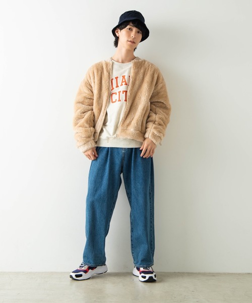 WEGO（ウィゴー）の「WEGO/シャギーボアフリースMA-1（ブルゾン・メンズ・ブラック/ワイン/ライトベージュ・SMALL/MEDIUM/LARGE）」の9枚目の写真