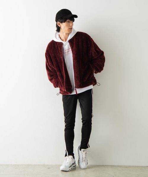 WEGO（ウィゴー）の「WEGO/シャギーボアフリースMA-1（ブルゾン・メンズ・ブラック/ワイン/ライトベージュ・SMALL/MEDIUM/LARGE）」の8枚目の写真