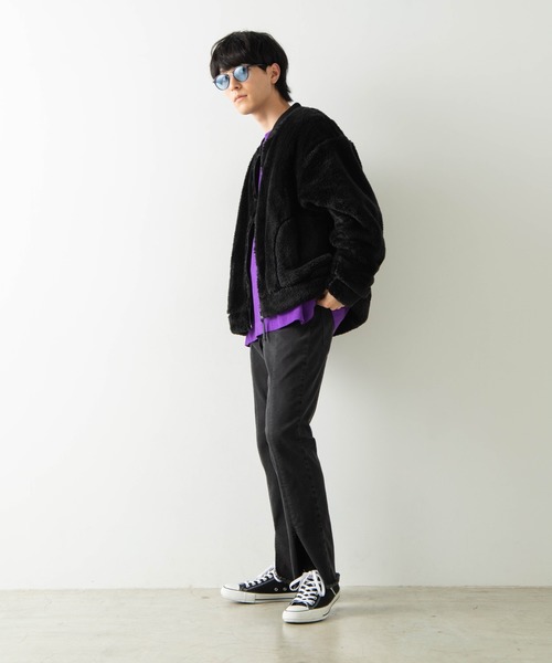 WEGO（ウィゴー）の「WEGO/シャギーボアフリースMA-1（ブルゾン・メンズ・ブラック/ワイン/ライトベージュ・SMALL/MEDIUM/LARGE）」の15枚目の写真