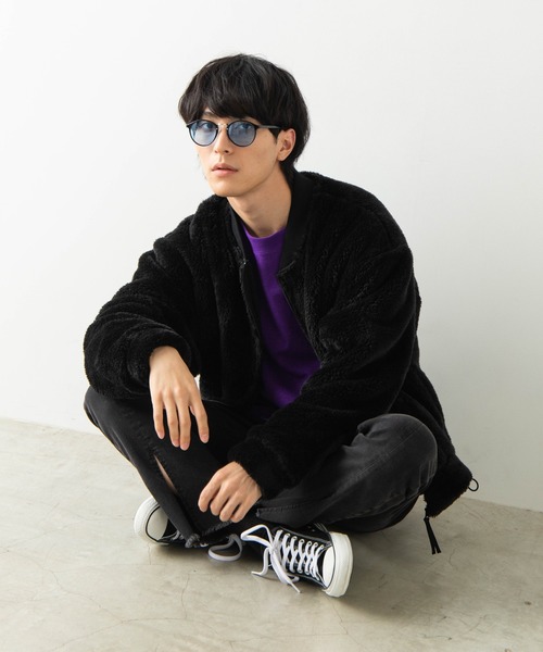 WEGO（ウィゴー）の「WEGO/シャギーボアフリースMA-1（ブルゾン・メンズ・ブラック/ワイン/ライトベージュ・SMALL/MEDIUM/LARGE）」の14枚目の写真