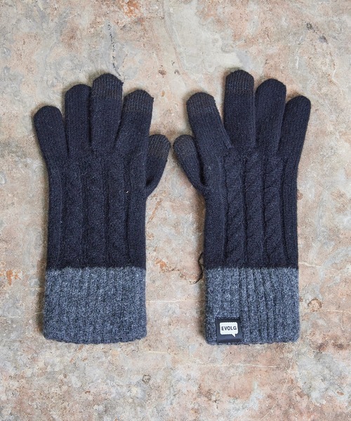 EVOLG(エヴォログ)の「EVOLG エヴォログ:MINOS タスマニアウール ニットグローブ メンズ レディース ユニセックス手袋(手袋・レディース・ブラウン/レッド/グレー/ブラック/オフホワイト/サックスブルー/ネイビー・FREE)」の13枚目の写真