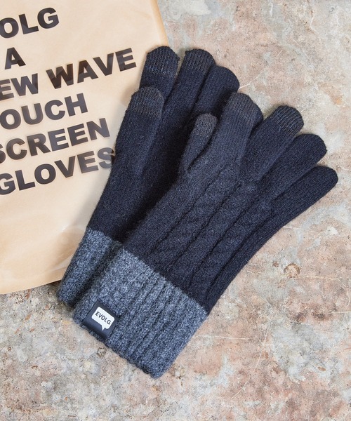 EVOLG(エヴォログ)の「EVOLG エヴォログ:MINOS タスマニアウール ニットグローブ メンズ レディース ユニセックス手袋(手袋・レディース・ブラウン/レッド/グレー/ブラック/オフホワイト/サックスブルー/ネイビー・FREE)」の15枚目の写真