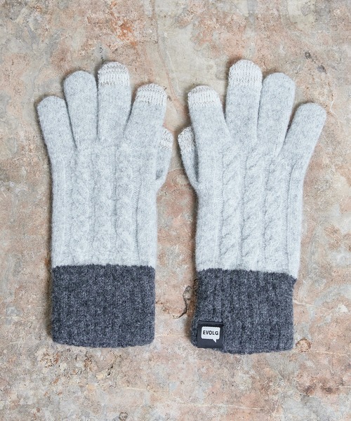 EVOLG(エヴォログ)の「EVOLG エヴォログ:MINOS タスマニアウール ニットグローブ メンズ レディース ユニセックス手袋(手袋・レディース・ブラウン/レッド/グレー/ブラック/オフホワイト/サックスブルー/ネイビー・FREE)」の18枚目の写真