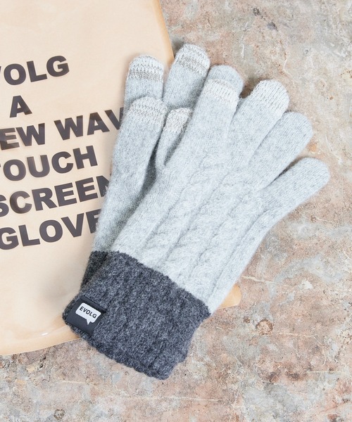 EVOLG(エヴォログ)の「EVOLG エヴォログ:MINOS タスマニアウール ニットグローブ メンズ レディース ユニセックス手袋(手袋・レディース・ブラウン/レッド/グレー/ブラック/オフホワイト/サックスブルー/ネイビー・FREE)」の20枚目の写真