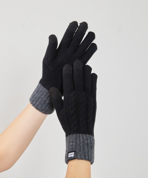 EVOLG(エヴォログ)の「EVOLG エヴォログ:MINOS タスマニアウール ニットグローブ メンズ レディース ユニセックス手袋(手袋・レディース・ブラウン/レッド/グレー/ブラック/オフホワイト/サックスブルー/ネイビー・FREE)」の17枚目の写真