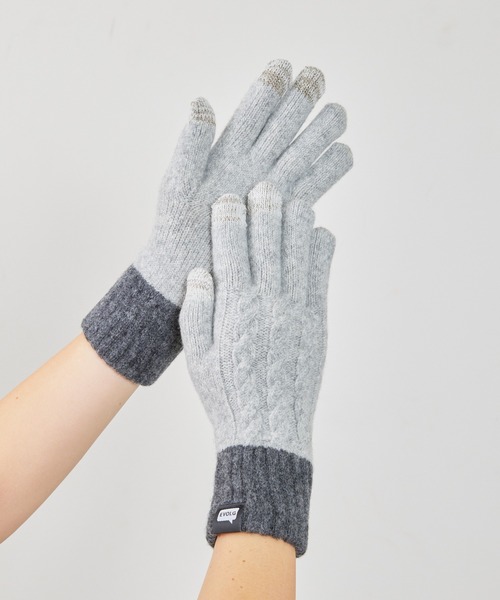 EVOLG(エヴォログ)の「EVOLG エヴォログ:MINOS タスマニアウール ニットグローブ メンズ レディース ユニセックス手袋(手袋・レディース・ブラウン/レッド/グレー/ブラック/オフホワイト/サックスブルー/ネイビー・FREE)」の21枚目の写真