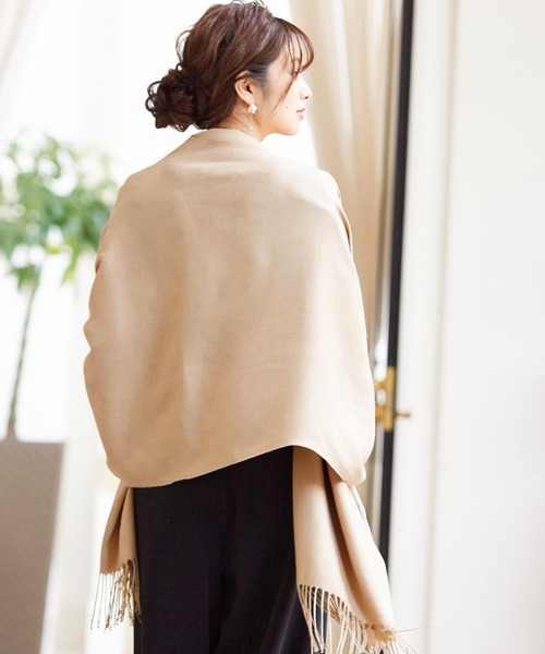 Fashion Letter（ファッションレター）の「カシミヤタッチ結婚式ストール（ストール/ショール・レディース・ブラック/ベージュ/オフホワイト・フリー）」の6枚目の写真