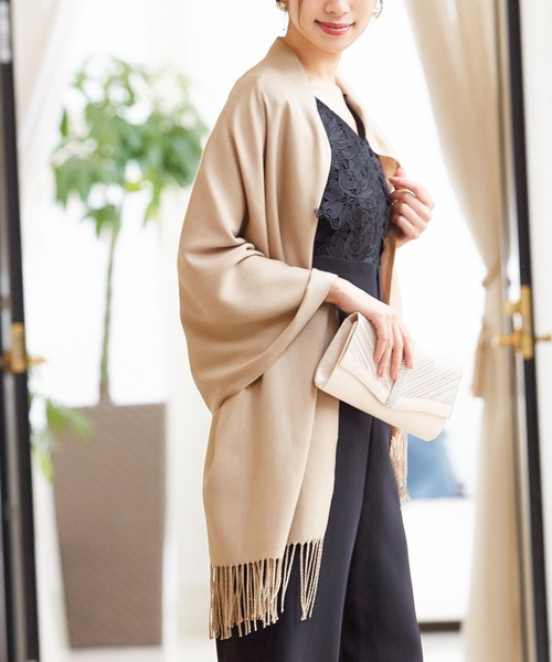 sale❗️美品☆private0204 カシミヤストールベージュ&付属バッグ 追加2》ORIGINALカシミヤストール（ストール/ショール）｜NOBLE