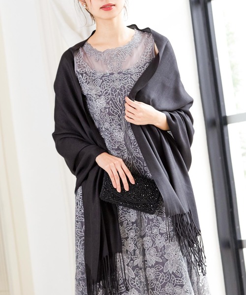 Fashion Letter（ファッションレター）の「カシミヤタッチ結婚式ストール（ストール/ショール・レディース・ブラック/ベージュ/オフホワイト・フリー）」の13枚目の写真