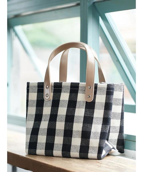 AMERICAN HOLIC（アメリカンホリック）の「ギンガムチェック機能付きトートバッグ　＊〇（トートバッグ・レディース・ブラック/ベージュ/グリーン・FREE）」の8枚目の写真