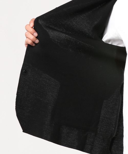 WRAPINKNOT（ラッピンノット）の「ニットジャケット/WK19W-JK02M（テーラードジャケット・メンズ・ブラック/キャメル・2/3）」の4枚目の写真