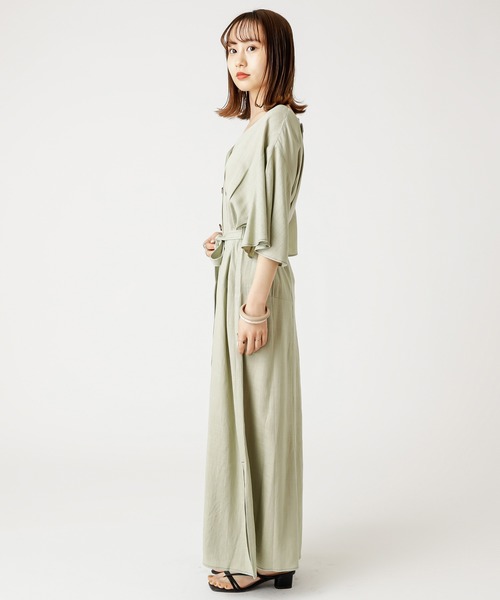 mystic（ミスティック）の「タックフレアワンピース（ワンピース・レディース・オフホワイト/オリーブ/グリーン/ライラック・FREE）」の8枚目の写真