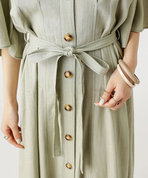 mystic（ミスティック）の「タックフレアワンピース（ワンピース・レディース・オフホワイト/オリーブ/グリーン/ライラック・FREE）」の11枚目の写真