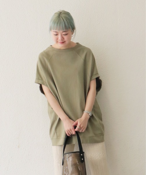 notch.(ノッチ)の「ラグランTシャツ(Tシャツ/カットソー・レディース・オリーブ/ライトグレー/ブラック/オフホワイト・M)」の4枚目の写真