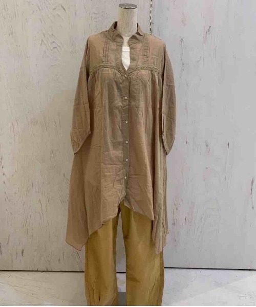 rovtski（ロフトスキー）の「ﾌﾚｱｵｰﾊﾞｰｼｬﾂ913803NO02（シャツ/ブラウス・レディース・ブルー/グリーン/ブラック/ライトグレー/チャコールグレー/ベージュ/ネイビー・FREE）」の15枚目の写真