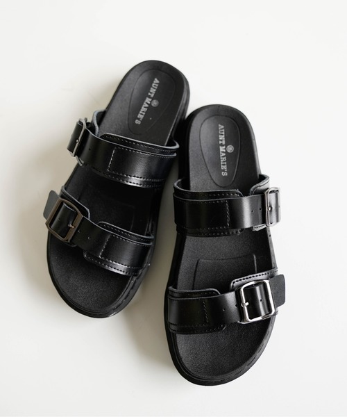 Aunt Marie's（アントマリーズ）の「AUNT MARIE'S メタルバックルベルトサンダル（サンダル・レディース・ブラック・LARGE/MEDIUM/SMALL）」の6枚目の写真