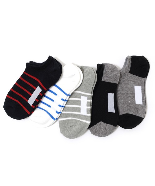 GLAZOS（グラソス）の「ソックス5足セット（ソックス/靴下・キッズ・ホワイト/ブラック/チャコールグレー/レッド/イエロー/ブルー/グレー/ピンク/インディゴブルー/エメラルド/マルチ/アイボリー/ダークグレー/ライトピンク/ネイビー・16cm/19cm/22cm/13cm）」の5枚目の写真