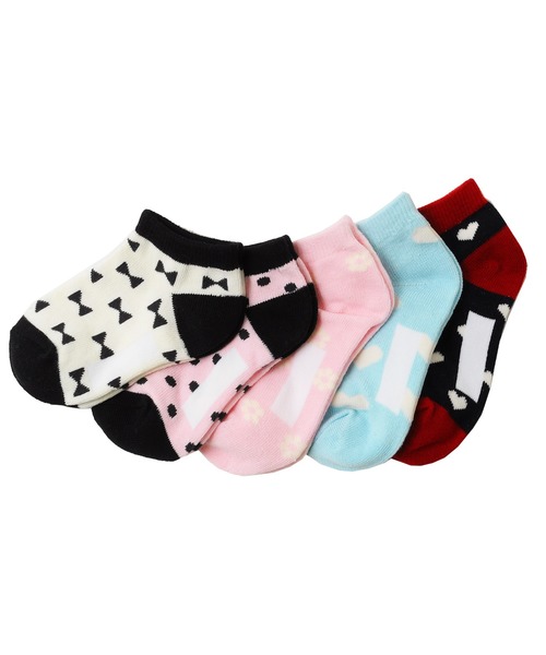 GLAZOS（グラソス）の「ソックス5足セット（ソックス/靴下・キッズ・ホワイト/ブラック/チャコールグレー/レッド/イエロー/ブルー/グレー/ピンク/インディゴブルー/エメラルド/マルチ/アイボリー/ダークグレー/ライトピンク/ネイビー・16cm/19cm/22cm/13cm）」の2枚目の写真