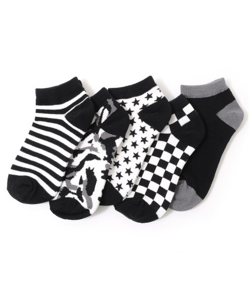 GLAZOS（グラソス）の「ソックス5足セット（ソックス/靴下・キッズ・ホワイト/ブラック/チャコールグレー/レッド/イエロー/ブルー/グレー/ピンク/インディゴブルー/エメラルド/マルチ/アイボリー/ダークグレー/ライトピンク/ネイビー・16cm/19cm/22cm/13cm）」の6枚目の写真