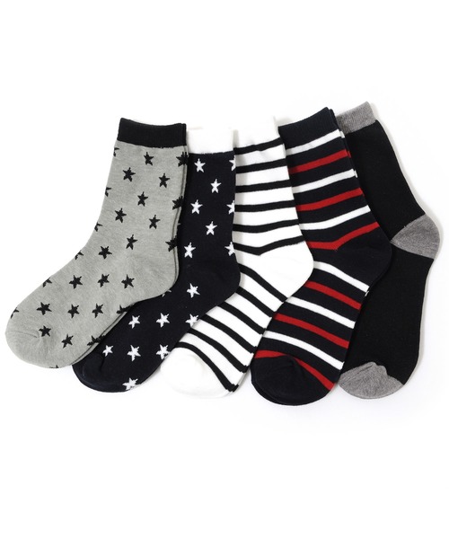 GLAZOS（グラソス）の「ソックス5足セット（ソックス/靴下・キッズ・ホワイト/ブラック/チャコールグレー/レッド/イエロー/ブルー/グレー/ピンク/インディゴブルー/エメラルド/マルチ/アイボリー/ダークグレー/ライトピンク/ネイビー・16cm/19cm/22cm/13cm）」の3枚目の写真