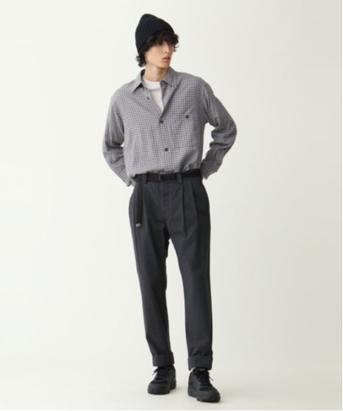 マーガレットハウエル 美品 リネンバンドカラーシャツ S グレー マーガレットハウエル 美品 リネンバンドカラーシャツ S グレー