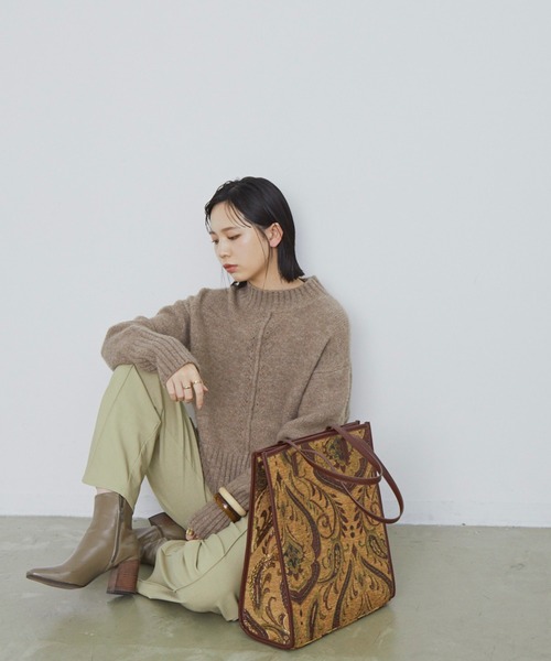 Aunt Marie's（アントマリーズ）の「【A4対応】パイピングジャガードトート/AUNT MARIE'S（トートバッグ・レディース・ブラック/ベージュ/ブラウン・FREE）」の19枚目の写真