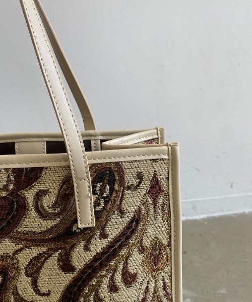 Aunt Marie's（アントマリーズ）の「【A4対応】パイピングジャガードトート/AUNT MARIE'S（トートバッグ・レディース・ブラック/ベージュ/ブラウン・FREE）」の10枚目の写真