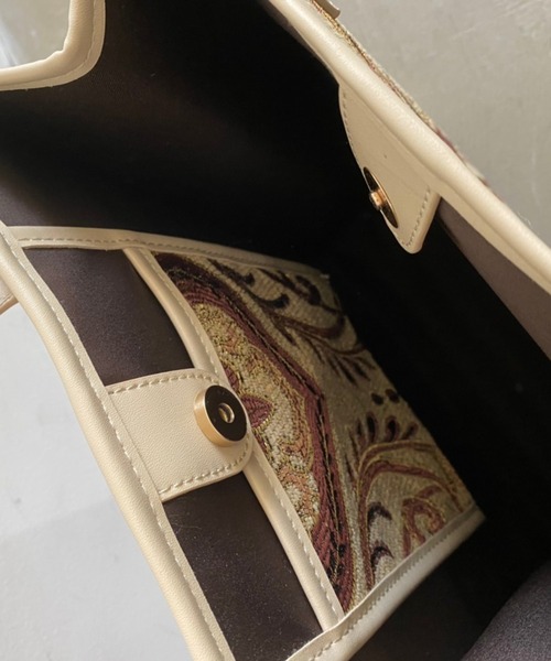 Aunt Marie's（アントマリーズ）の「【A4対応】パイピングジャガードトート/AUNT MARIE'S（トートバッグ・レディース・ブラック/ベージュ/ブラウン・FREE）」の9枚目の写真