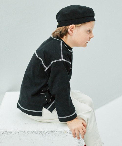 CONVERSE(コンバース)の「【CONVERSE/コンバース】配色ステッチ長袖Tシャツ(Tシャツ/カットソー・キッズ・ブラック/アイボリー・120cm/110cm/130cm/100cm/140cm)」の7枚目の写真