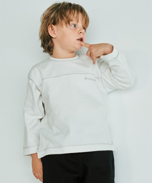 CONVERSE(コンバース)の「【CONVERSE/コンバース】配色ステッチ長袖Tシャツ(Tシャツ/カットソー・キッズ・ブラック/アイボリー・120cm/110cm/130cm/100cm/140cm)」の18枚目の写真