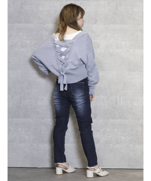 dazzlin（ダズリン）の「ベーシックハイウエストスキニーパンツ（デニムパンツ・レディース・ブルー/インディゴブルー・SMALL/MEDIUM/LARGE）」の11枚目の写真