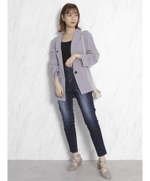 dazzlin（ダズリン）の「ベーシックハイウエストスキニーパンツ（デニムパンツ・レディース・ブルー/インディゴブルー・SMALL/MEDIUM/LARGE）」の12枚目の写真