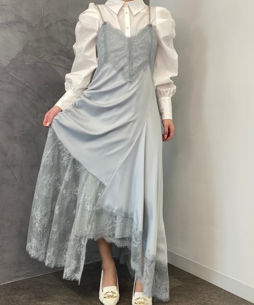 EIMY ISTOIRE(エイミーイストワール)の「チェーンストラップランダムレースワンピース(ワンピース・レディース・ブラック/サックスブルー/アイボリー/ピンクベージュ・FREE)」の15枚目の写真