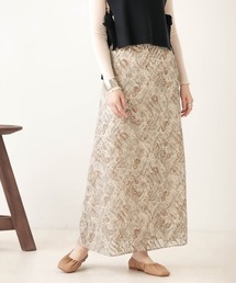 【WEB限定】ペイズリープリントロングフレアスカート
