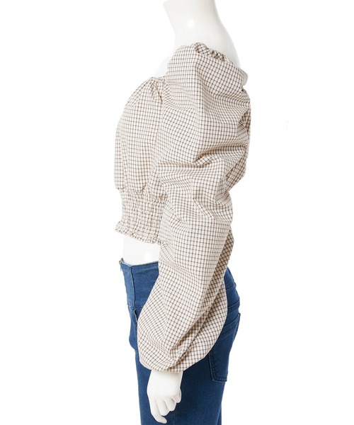 fifth calin（フィフスカラン）の「ボリュームスリーブチェックブラウス（シャツ/ブラウス・レディース・レッド/アイボリー・MEDIUM）」の9枚目の写真