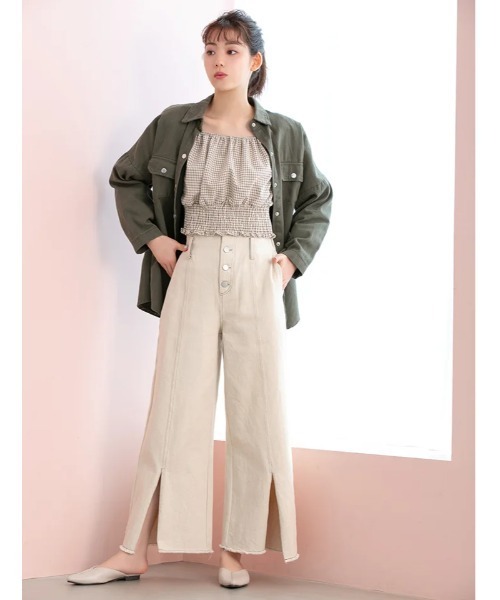 fifth calin（フィフスカラン）の「ボリュームスリーブチェックブラウス（シャツ/ブラウス・レディース・レッド/アイボリー・MEDIUM）」の15枚目の写真