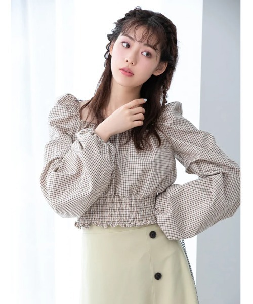 fifth calin（フィフスカラン）の「ボリュームスリーブチェックブラウス（シャツ/ブラウス・レディース・レッド/アイボリー・MEDIUM）」の22枚目の写真