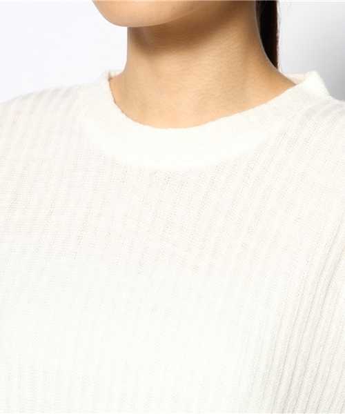 mystic（ミスティック）の「袖変わり編プルオーバー（Tシャツ/カットソー・レディース・ブラック/グレー/ネイビー/オフホワイト・ﾌﾘ-）」の8枚目の写真