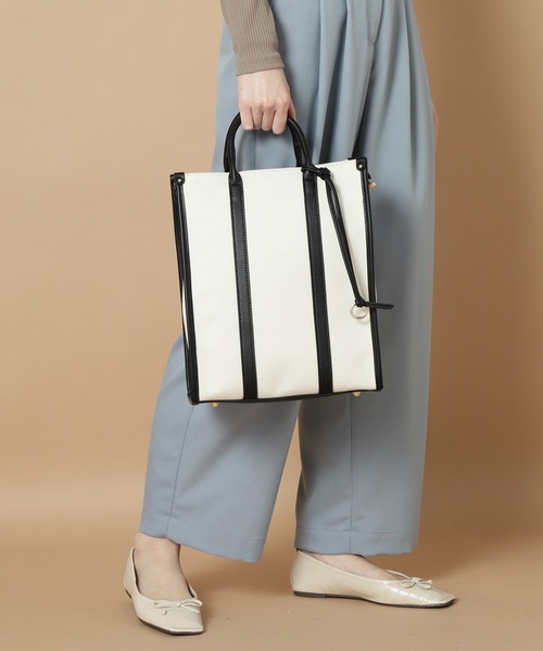 N.（N. Natural Beauty Basic）（エヌエヌナチュラルビューティーベーシック）の「マルチＷＡＹキャンバススクエアトートバッグ（トートバッグ・レディース・ブラック系その他/ブラウン系その他・ﾌﾘ-）」の7枚目の写真