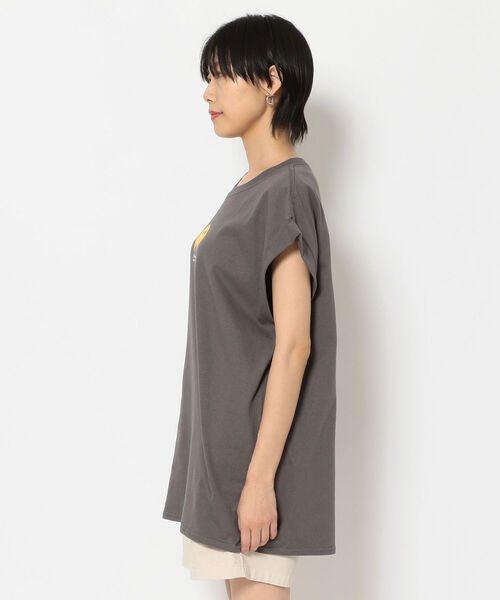 MANASTASH(マナスタッシュ)の「MANASTASH/マナスタッシュ Ws MOON SMILE TEE FOR BEAVER 別注ムーンスマイルT(Tシャツ/カットソー・レディース・ホワイト/チャコール・MEDIUM)」の3枚目の写真