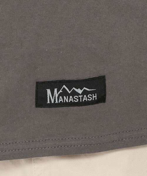 MANASTASH(マナスタッシュ)の「MANASTASH/マナスタッシュ Ws MOON SMILE TEE FOR BEAVER 別注ムーンスマイルT(Tシャツ/カットソー・レディース・ホワイト/チャコール・MEDIUM)」の9枚目の写真
