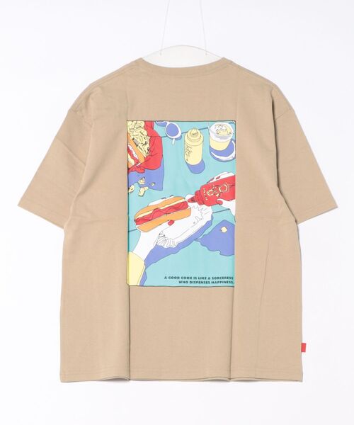 Naked Rust and other POEMS(ネイキッドラストアンドアザーポエムス)の「【69】【it】【Naked Rust and other POEMS】food illustration backprint S/S tee(Tシャツ/カットソー・メンズ・ホワイト/ブラック/ベージュ・LARGE/MEDIUM)」の6枚目の写真