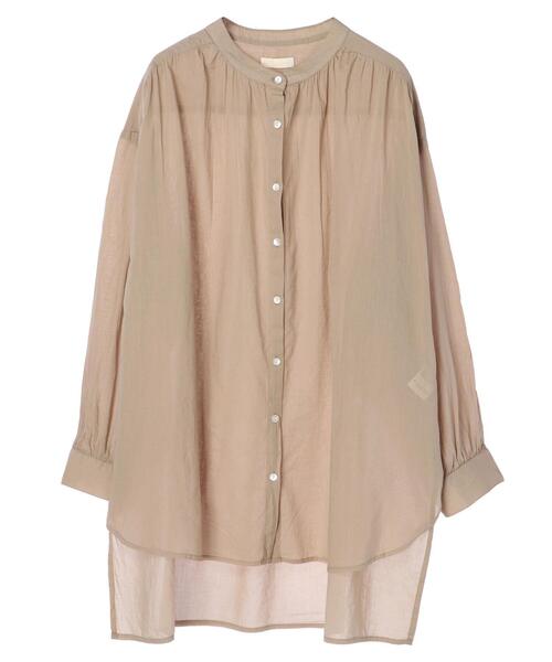 earth music&ecology（アースミュージックアンドエコロジー）の「ボイルギャザーチュニック ＊（Tシャツ/カットソー・レディース・ピンク/ブラック/オフホワイト/ベージュ/イエロー/ミント・FREE）」の15枚目の写真