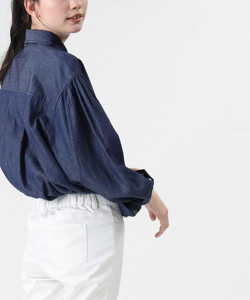 RAG MACHINE（ラグマシーン）の「【RAG MACHINE】クォータースリーブシャツ（シャツ/ブラウス・レディース・ダークインディゴブルー/ネイビー・L/M）」の15枚目の写真