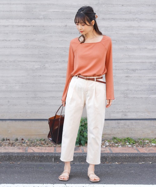 Crisp yours(クリスプユアーズ)の「アンクルテーパードパンツ(その他パンツ・レディース・ブラック/アイボリー・FREE)」の19枚目の写真