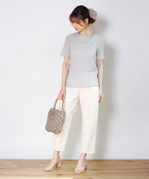 Crisp yours(クリスプユアーズ)の「アンクルテーパードパンツ(その他パンツ・レディース・ブラック/アイボリー・FREE)」の8枚目の写真