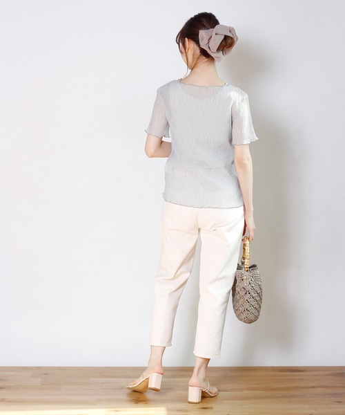 Crisp yours(クリスプユアーズ)の「アンクルテーパードパンツ(その他パンツ・レディース・ブラック/アイボリー・FREE)」の9枚目の写真