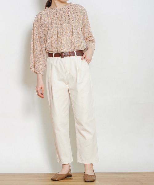 Crisp yours(クリスプユアーズ)の「アンクルテーパードパンツ(その他パンツ・レディース・ブラック/アイボリー・FREE)」の11枚目の写真