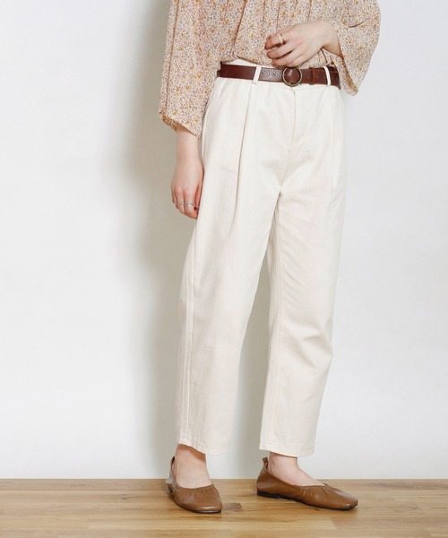 Crisp yours(クリスプユアーズ)の「アンクルテーパードパンツ(その他パンツ・レディース・ブラック/アイボリー・FREE)」の14枚目の写真